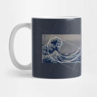 Hokusai Meets Fibonacci, No Text Mug